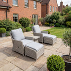 Nova Ivy 5pc Reclining Lounging Set with Square Side Table, N26013