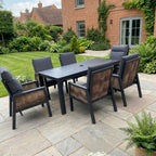 Nova Oscar 6 Seat Dining Set with 1.8 x 0.9m Rectangular Table, Beige, N27021