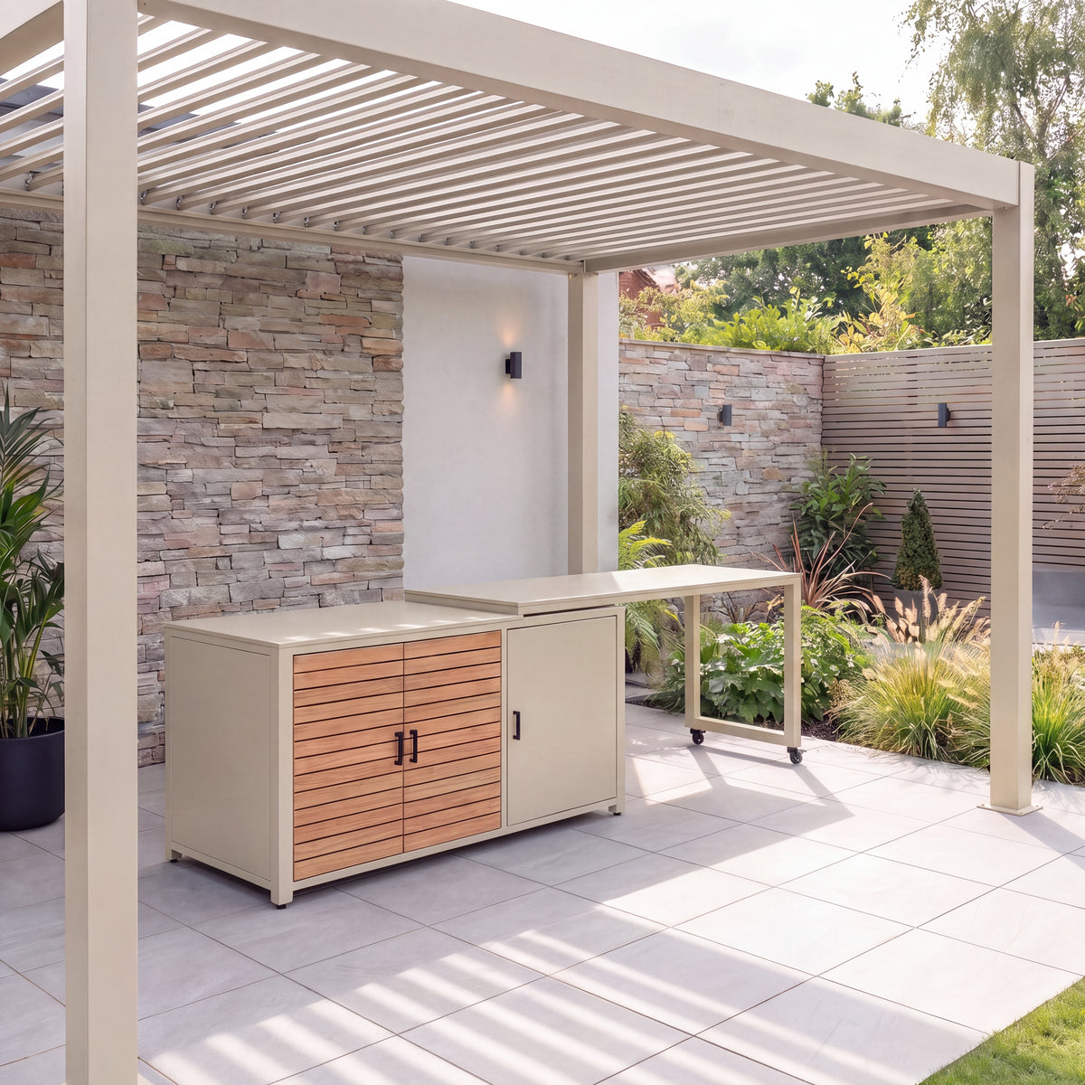 Nova Cook Cab Outdoor Kitchen Workstation, Pebble, N26001