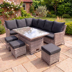 Nova Magnus Left Hand Corner Sofa Lounge Dining Set with Rectangular Rise & Fall Table, N27041
