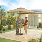 Nova Sylva Deluxe Wooden Parasol, 3m x 2m Rectangular, Taupe, N15299
