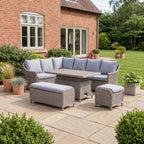 Nova Ivy Left Hand Corner Sofa Lounge Dining Set with Rectangular Rise & Fall Table, N26007