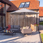 Nova Solis Max Crank Operated Deluxe Parasol, 3.5m round, Light grey, N24261