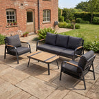 Nova Harvey 3 Seater Sofa Lounging Set with Rectangular Coffee Table, Grey, N27007