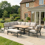 Nova Heidi Left Hand Corner Sofa Lounge Dining Set with Rectangular Rising Table, N25000