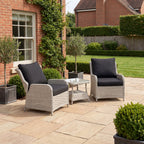 Nova Avery Grande 3pc Reclining Lounging Set with Square Side Table, Grey, N27097