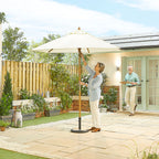 Nova Sylva Wooden Parasol, 2.5m Round, Natural, N15277