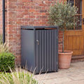 Nova Luna 240L Single Wheelie Bin Storage Cupboard with Vertical Slatted Door, Grey, N27144