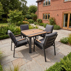 Nova Harvey 4 Seat Dining Set with 0.9m Square Table, Grey, N27011