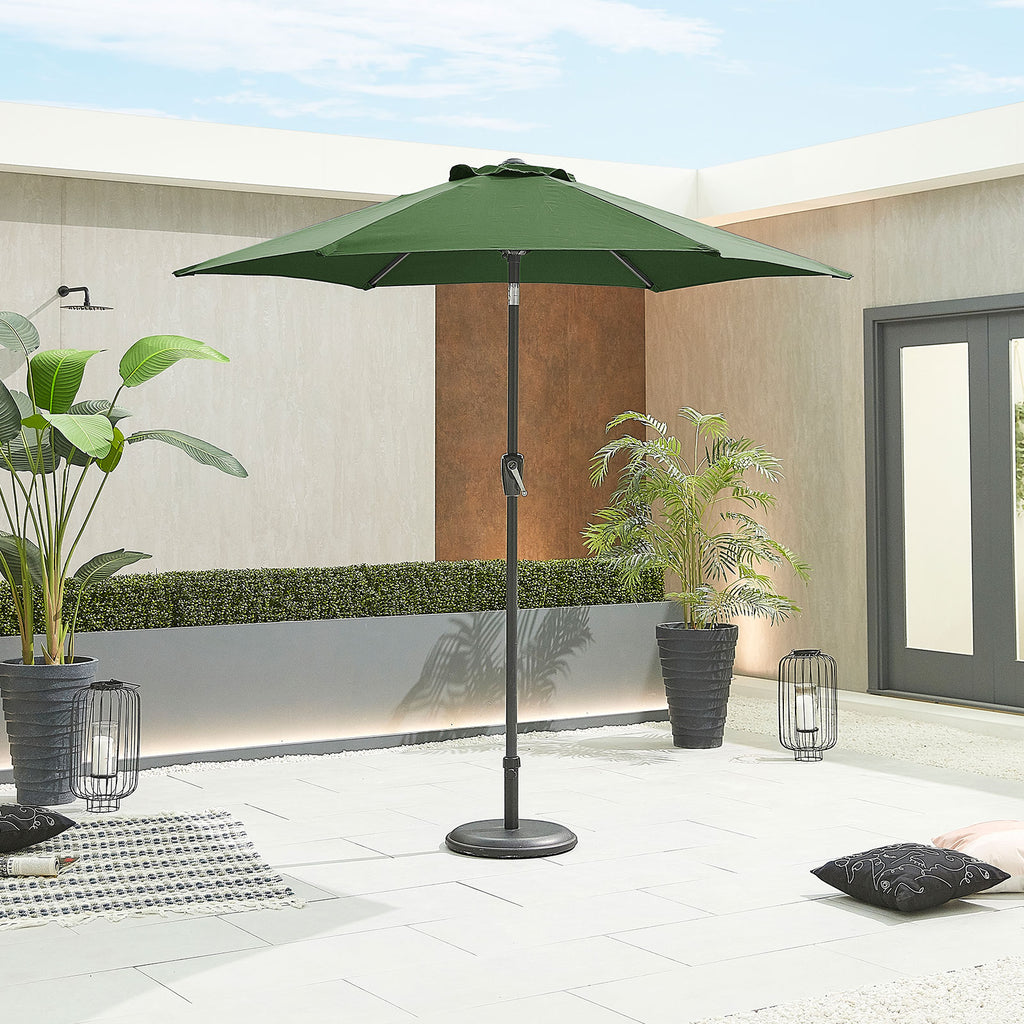 Nova Lyra Aluminium Parasol, 2.4m Round, Green, N15253