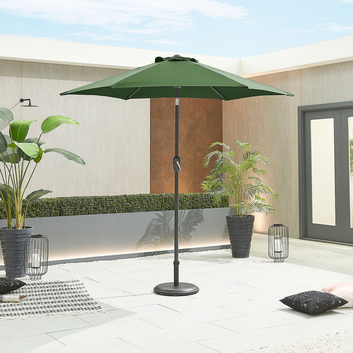 Nova Lyra Aluminium Parasol, 2.4m Round, Green, N15253