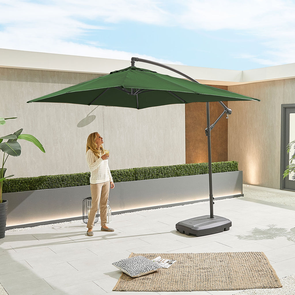 Nova Lyra Cantilever Parasol, 3m x 2m Rectangular, Green, N16641