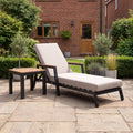 Nova Heidi Sun Lounger Set of 2 with Square Side Table, N25011