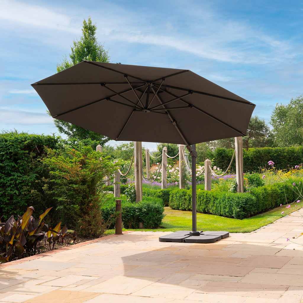 Nova Zenith Cantilever Parasol, 3.5m Round, Grey, N25564