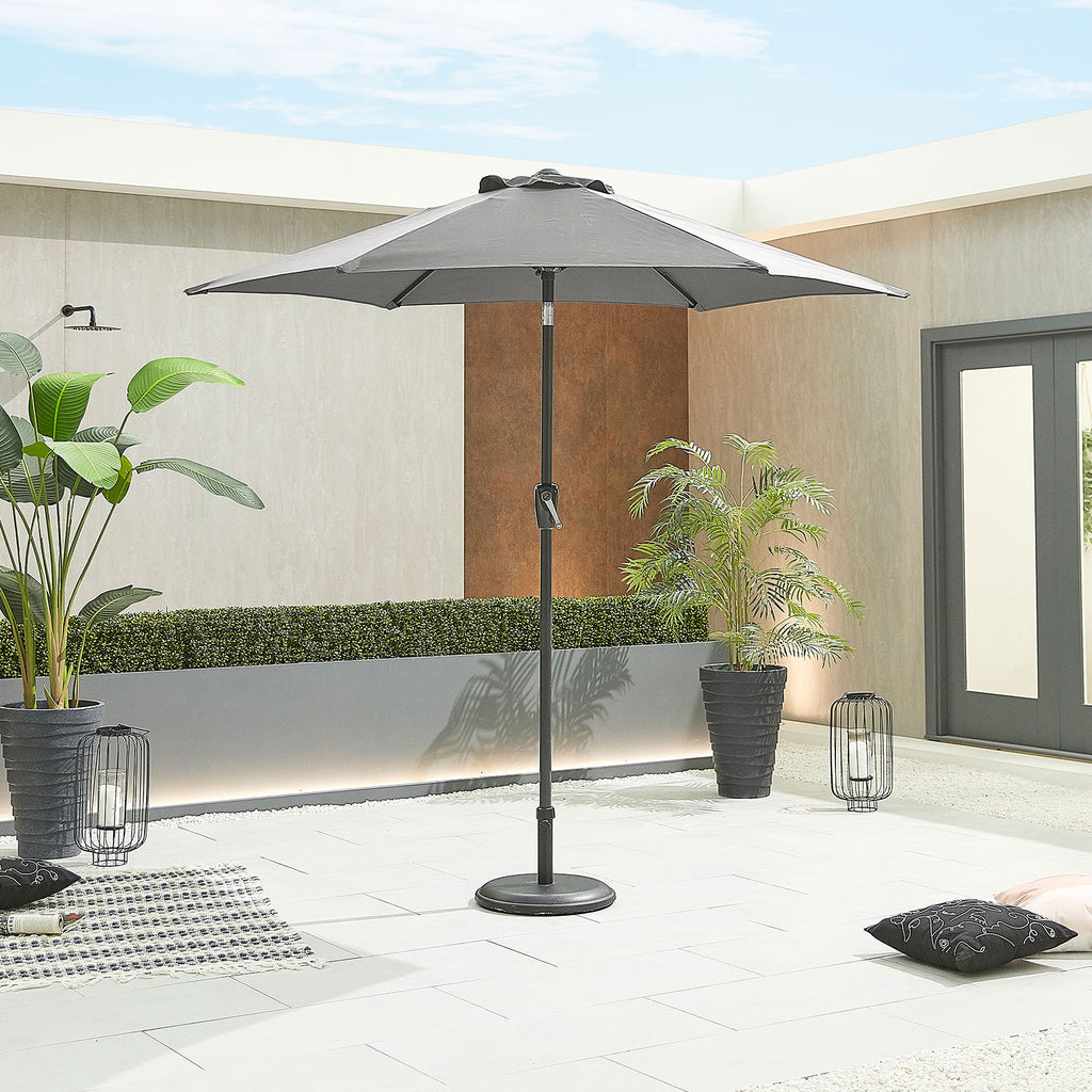 Nova Lyra Aluminium Parasol, 2.4m Round, Grey, N12093