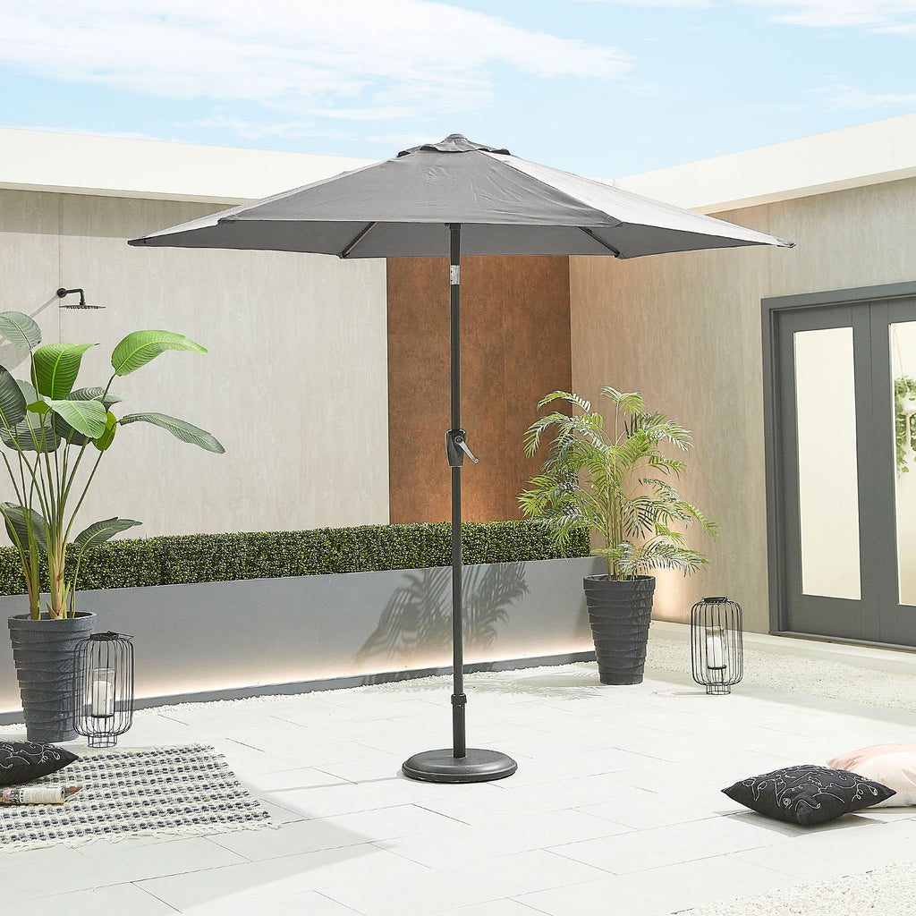 Nova Lyra Aluminium Parasol, 2.7m Round, Grey, N12095