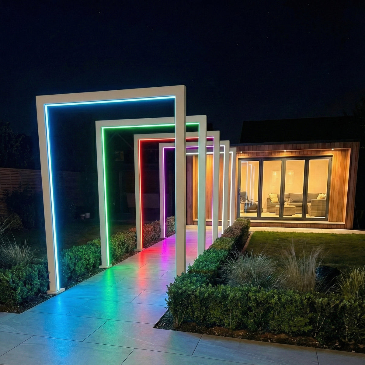 Nova Titan RGBW LED Pathway Arch, 125cm, Single arch with power pack, Pebble, N26271