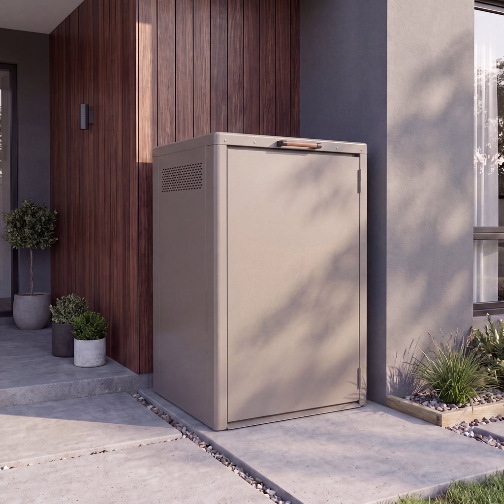 Nova Fortis Bin Storage Cupboard, Single, Pebble, N27074