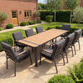 Nova Harvey 8 Seat Dining Set with 2.2 x 0.9m Rectangular Table, Grey, N27013