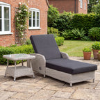 Nova Avery Sun Lounging Set with Square Side Table, Grey, N27099
