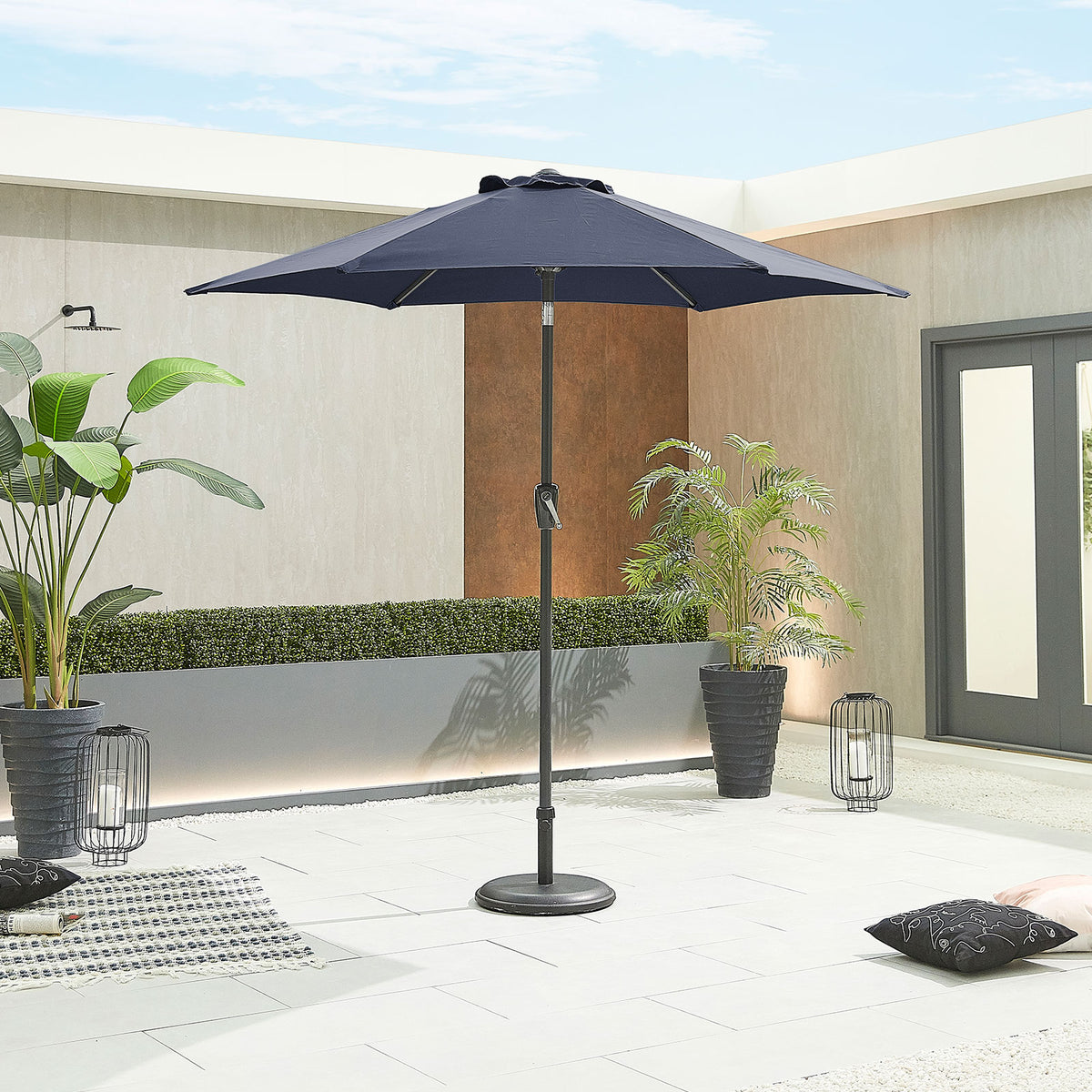 Nova Lyra Aluminium Parasol, 2.4m Round, Navy, N15254