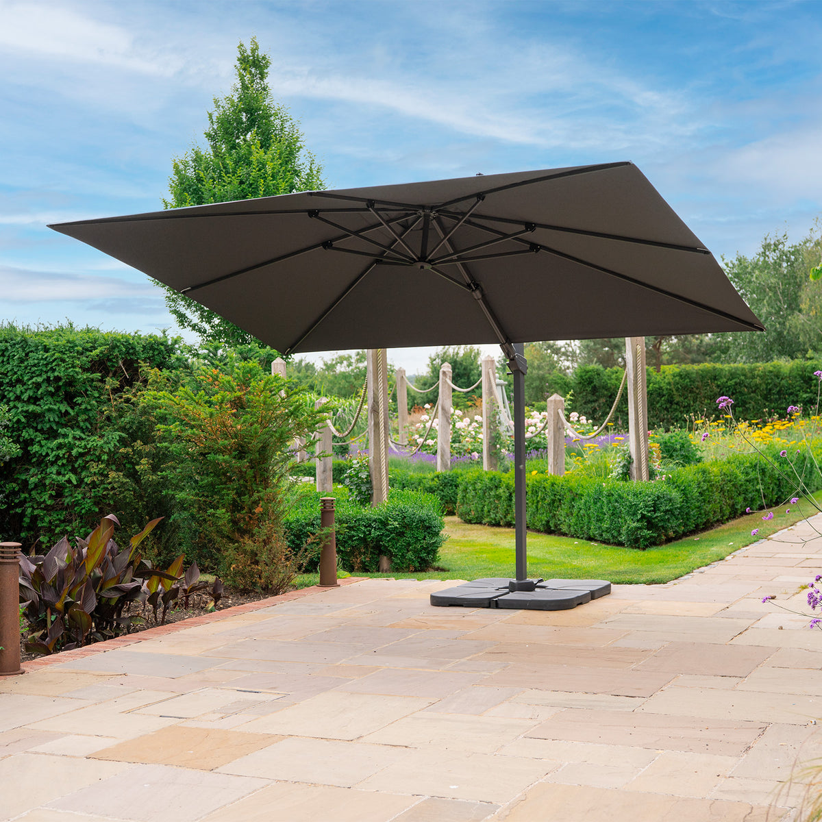 Nova Zenith Cantilever Parasol, 3.6m x 2.7m Rectangular, Grey, N25565