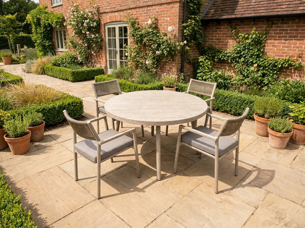 Nova Eleanor 4 Seat Dining Set with 1.1m Round Table, N26002