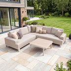 Nova Aire Corner Sofa Lounging Set with Square Coffee Table, Pebble, N27236