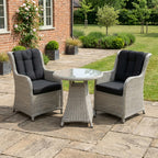 Nova Avery 2 Seat Bistro Set with 0.75m Round Table (Clear Glass), Grey, N27101
