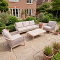 Nova Autumn 3 Seater Sofa Lounging Set with Rectangular Coffee Table, Beige, N27123