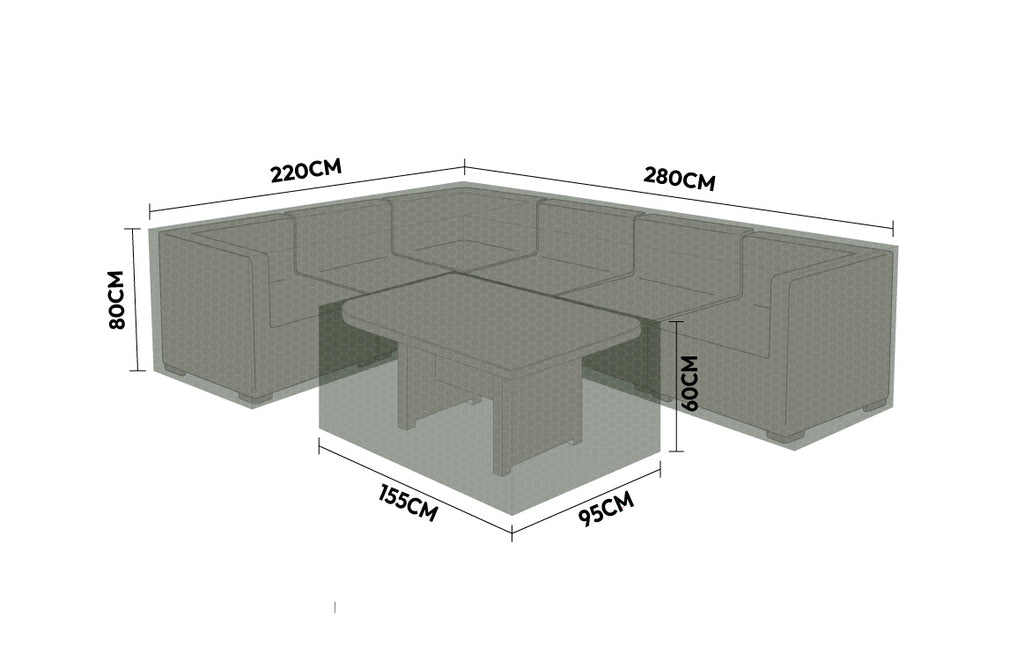 Nova Protex Cover Pack for Large Left Corner Sofa Dining Set, N25361