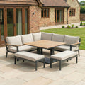 Nova Heidi Deluxe Corner Sofa Lounge Dining Set with Square Rising Table, N25003
