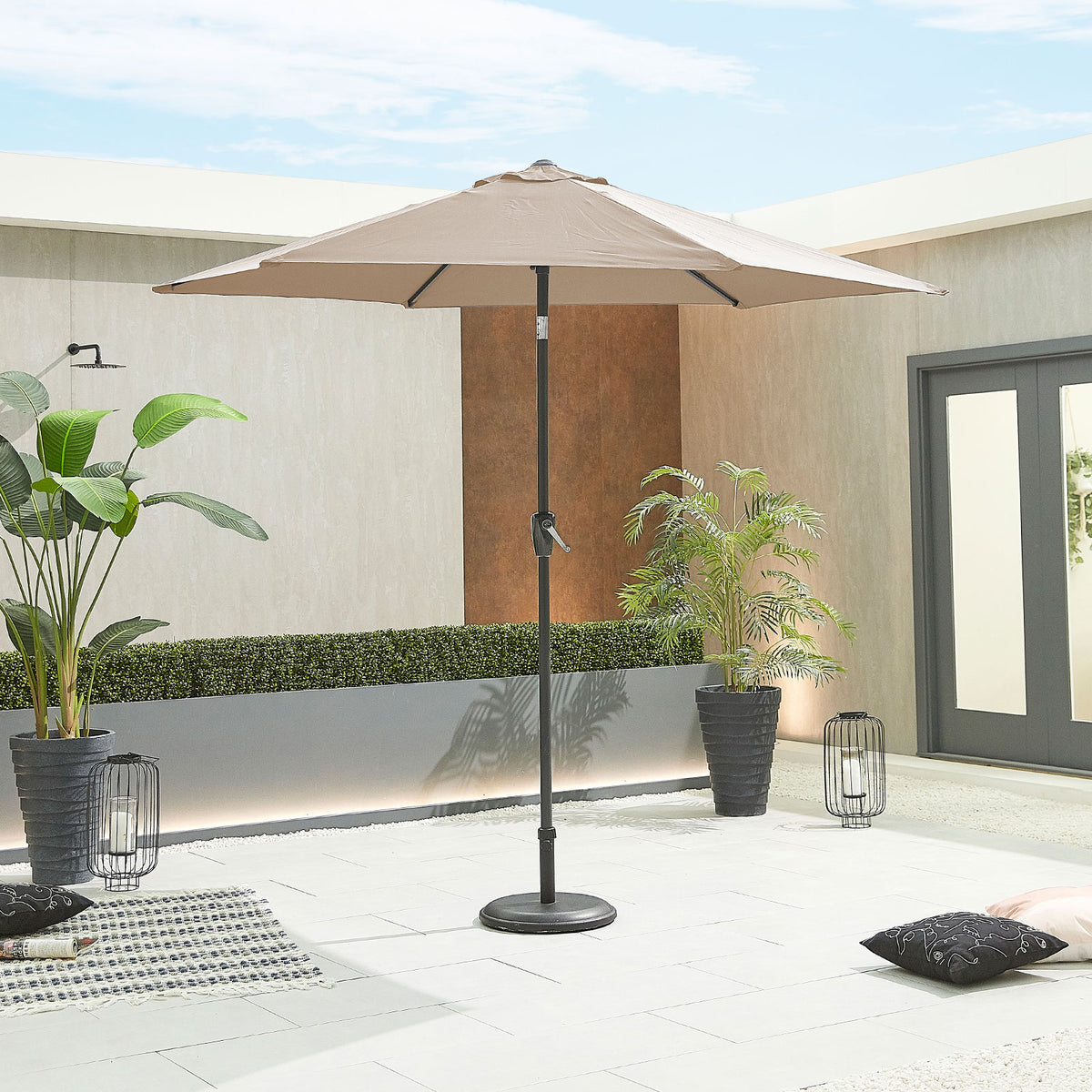 Nova Lyra Aluminium Parasol, 2.7m Round, Taupe, N15261