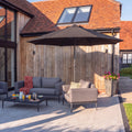 Nova Solis Max Crank Operated Deluxe Parasol, 3.0m round, Dark grey, N24260