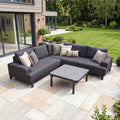Nova Aire Corner Sofa Lounging Set with Square Coffee Table, Grey, N26034