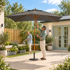 Nova Sylva Wooden Parasol, 3m x 2m Rectangular, Grey, N17225