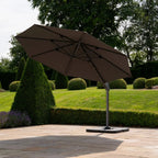 Nova Zenith LED Cantilever Parasol, 3.5m Round, Grey, N24090