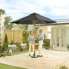 Nova Sylva Wooden Parasol, 3m Round, Black, N15280