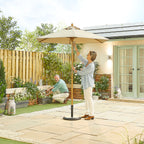 Nova Sylva Wooden Parasol, 2m Round, Taupe, N15274