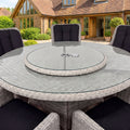 Nova Avery Lazy Susan for 8 Seat Round Dining Sets (Rattan Clear Glass), Grey, N27110