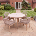 Nova Autumn 4 Seat Dining Set with 1.1m Round Table, Beige, N27126