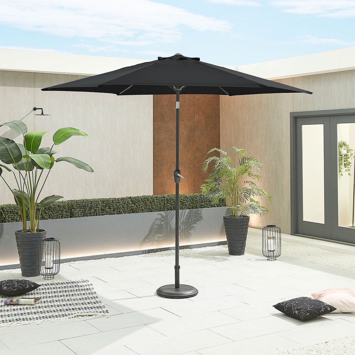 Nova Lyra Aluminium Parasol, 3m Round, Black, N15262
