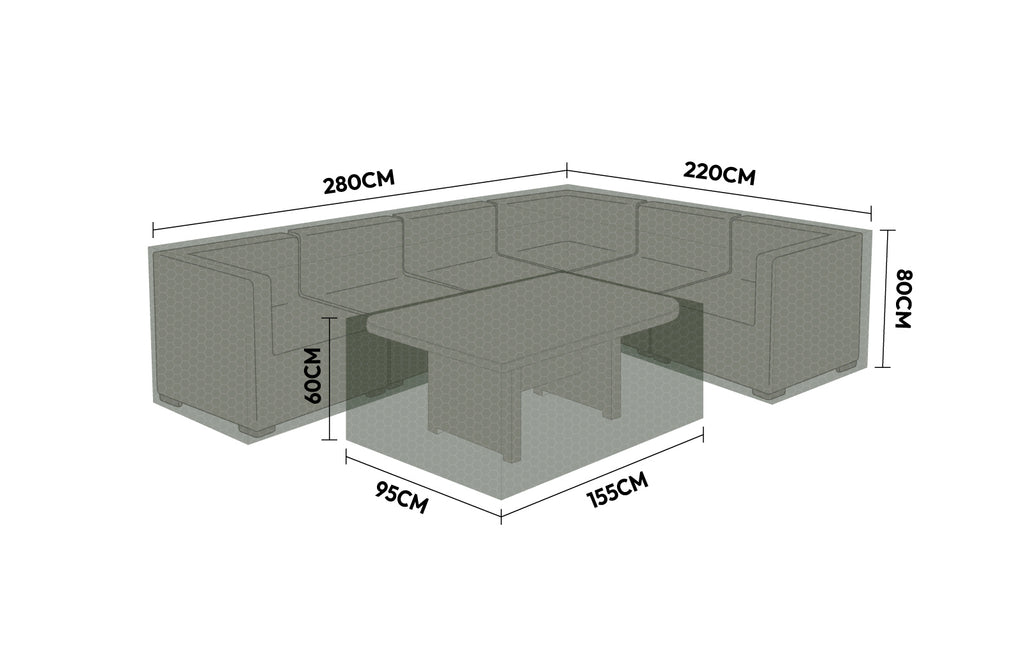 Nova Protex Cover Pack for Large Right Corner Sofa Dining Set, N25360