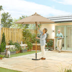 Nova Sylva Wooden Parasol, 2.5m Round, Taupe, N15279