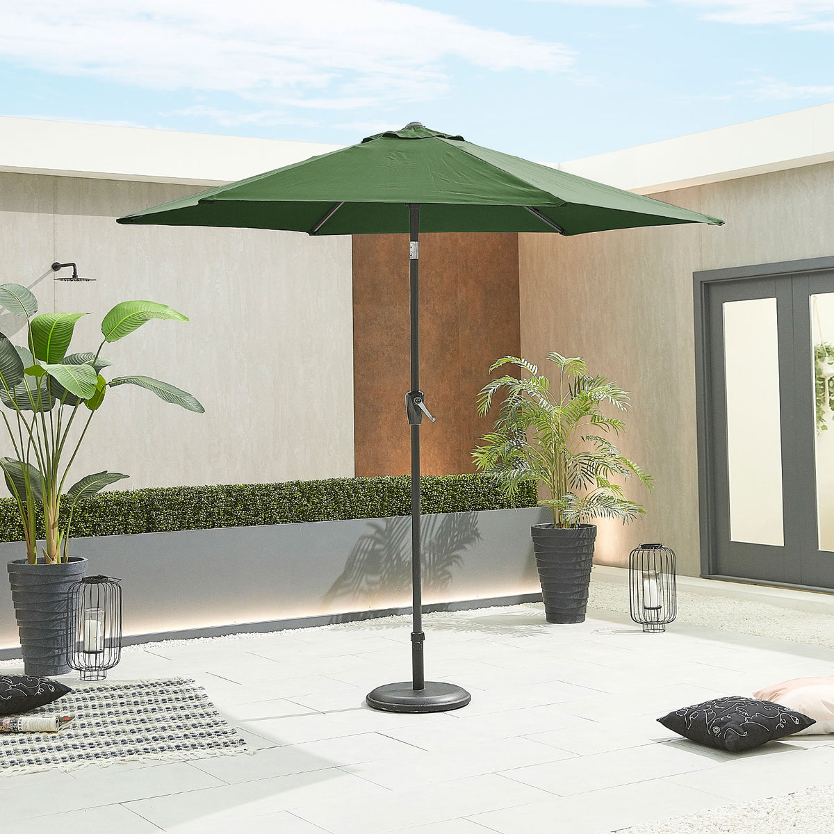 Nova Lyra Aluminium Parasol, 2.7m Round, Green, N15259