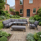 Nova Phoenix L-Shaped Corner Sofa Lounge Dining Set with Armchair & Double Bench & Rectangular Rising Table, N26107