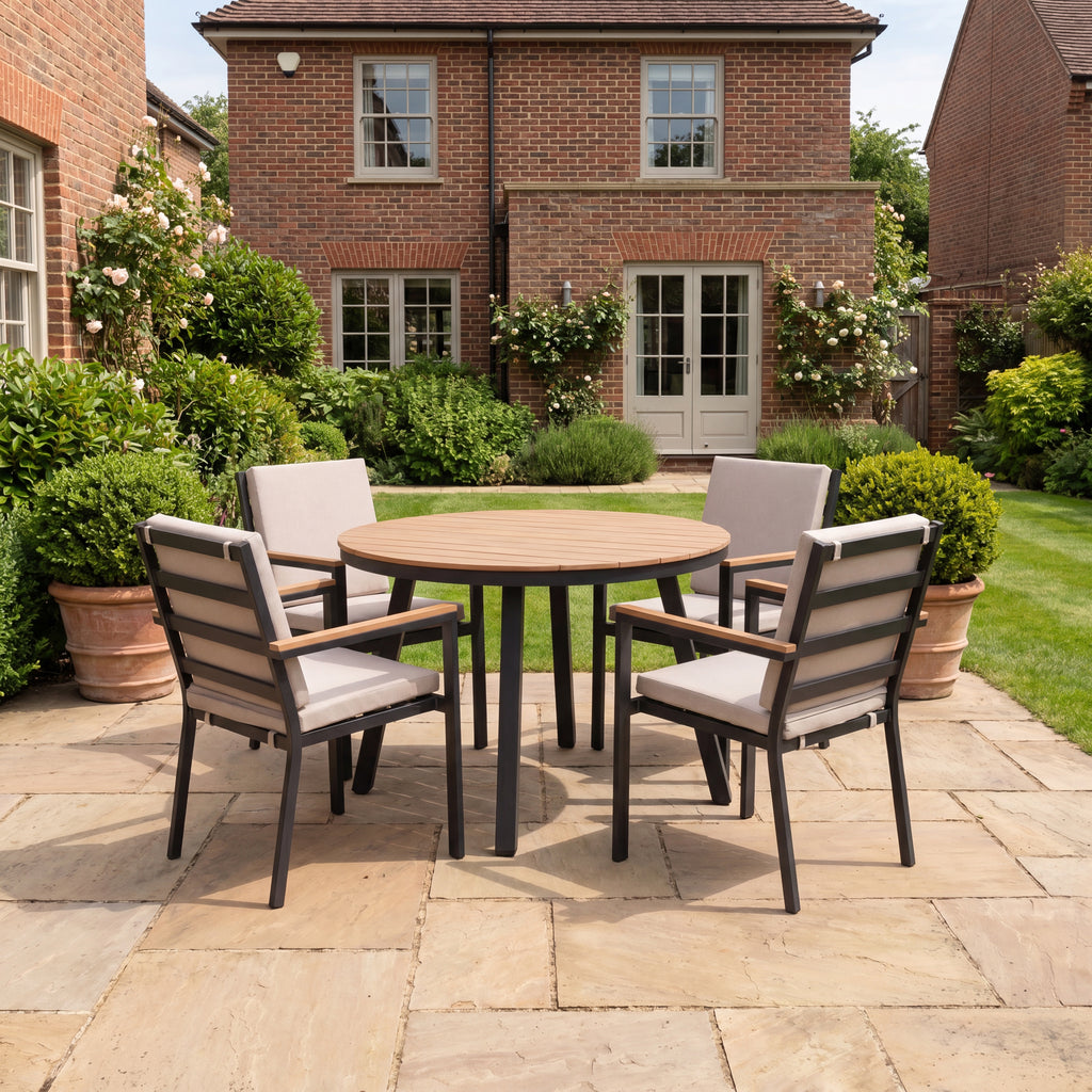 Nova Heidi 4 Seat Dining Set with 1.1m Round Table, N25013