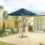 Nova Sylva Wooden Parasol, 3m Round, Navy, N15283