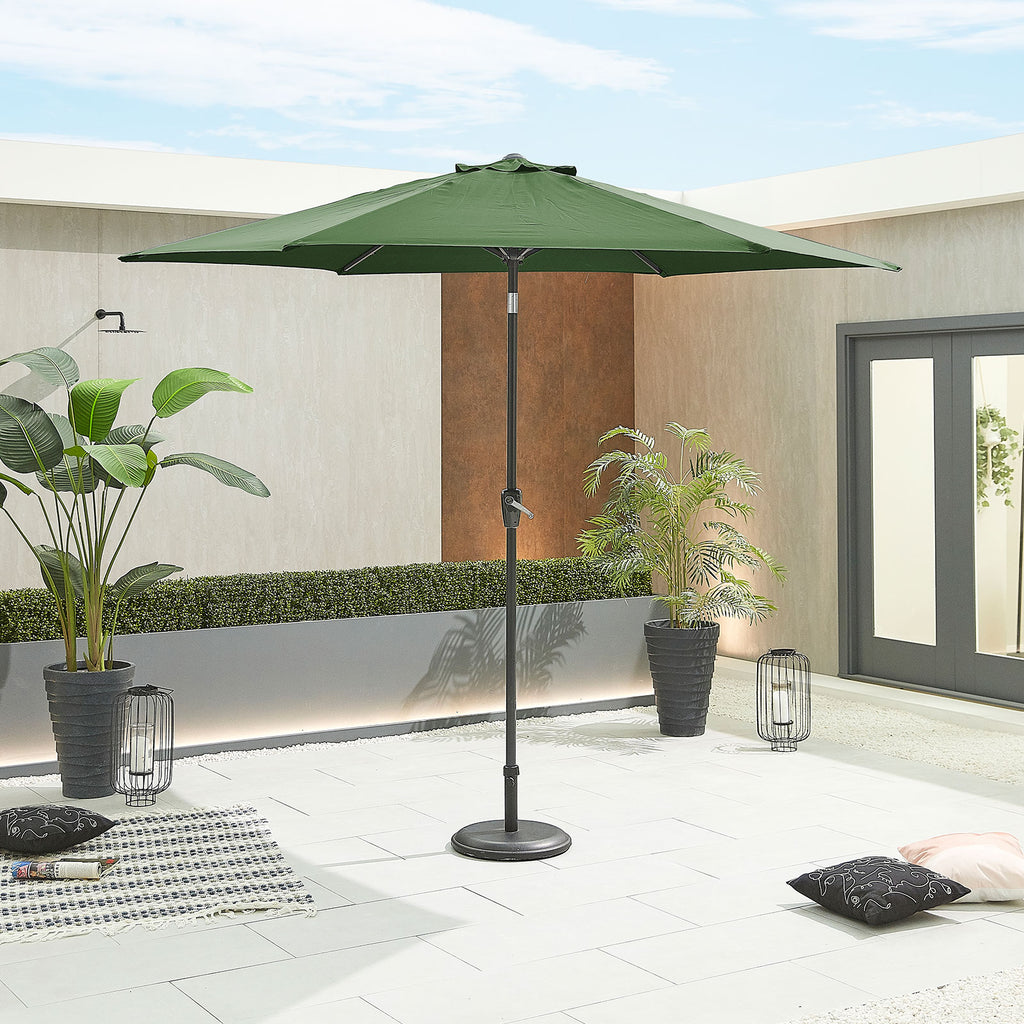 Nova Lyra Aluminium Parasol, 3m Round, Green, N15263