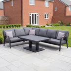 Nova Phoenix L-Shaped Corner Sofa Lounge Dining Set with Rectangular Extending Rising Table, N25020